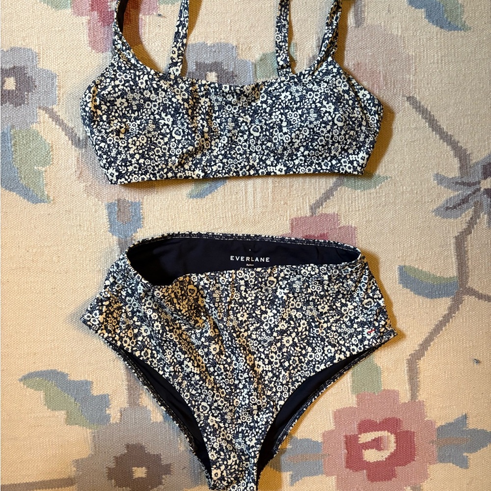 Everlane Navy Floral Bikini